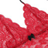 Subblime - 953898 Chemisier De Nuit En Soie Et Dentelle + Culotte Rouge S/M